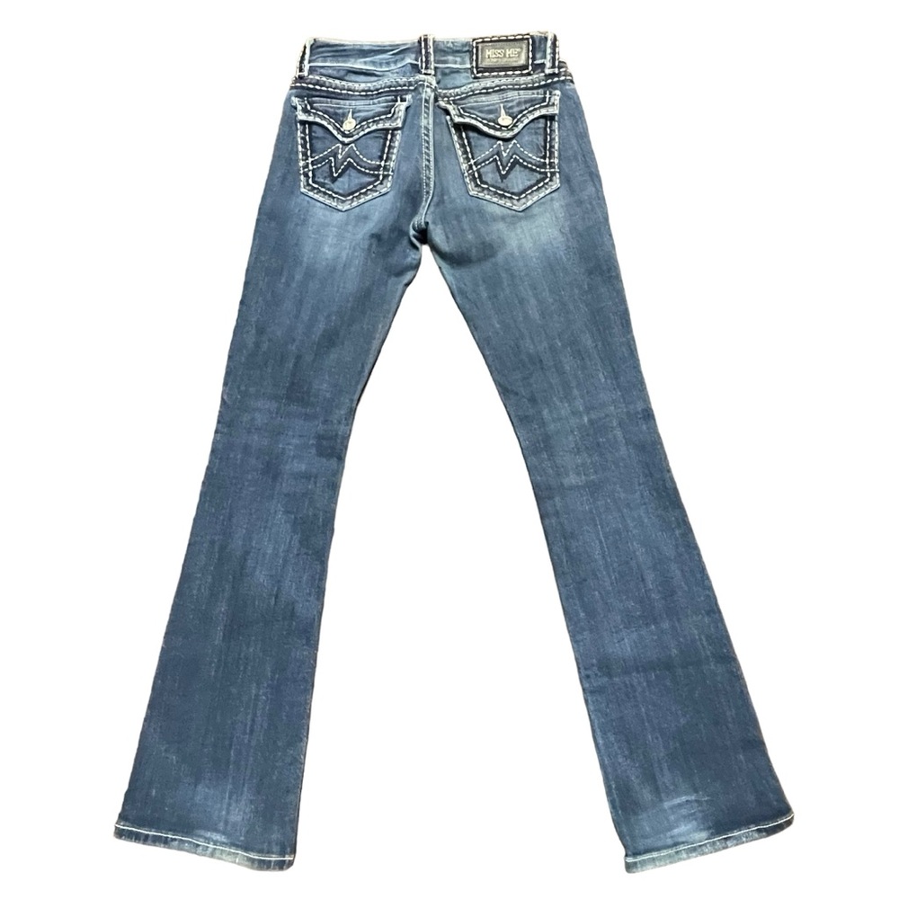Miss Me Irene Bootcut Jeans Women's 28 Thick Stitching M Flap Pockets Dark Wash